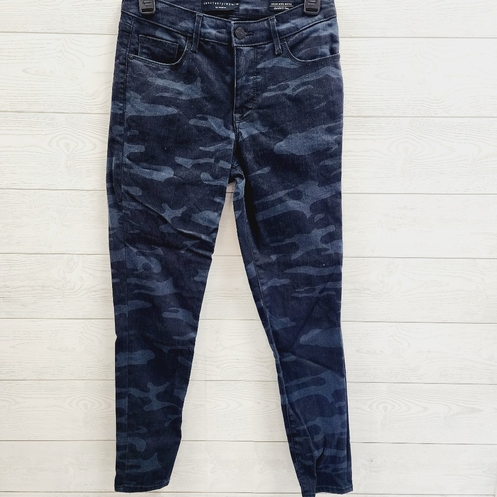 Sanctuary Denim Social Ankle Skinny Camo Jeans Blue Gray 26 Anthropologie
